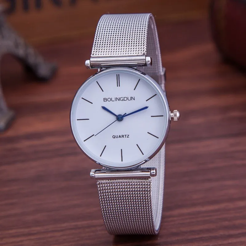 

Women's Watch Luxury Brand Women Fashion Quartz Watches Casual Metal Mesh Stainless Steel Dress Wristwatches Hot Sale