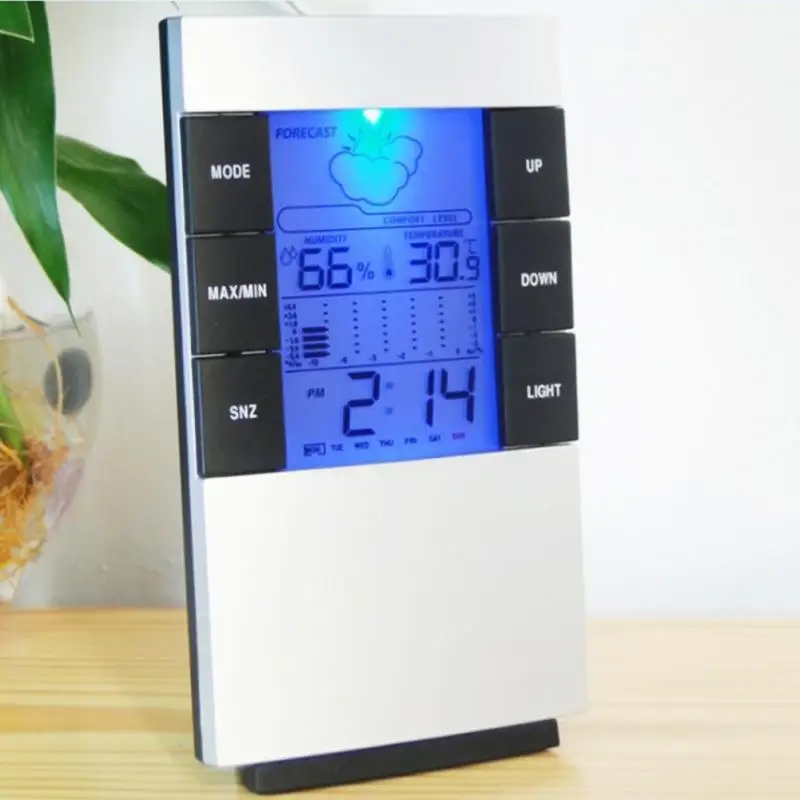 Home Large LED Backlight Digital Calendar Thermometer Hygrometer Clock Digital Alarm Clock Large Digital Clock