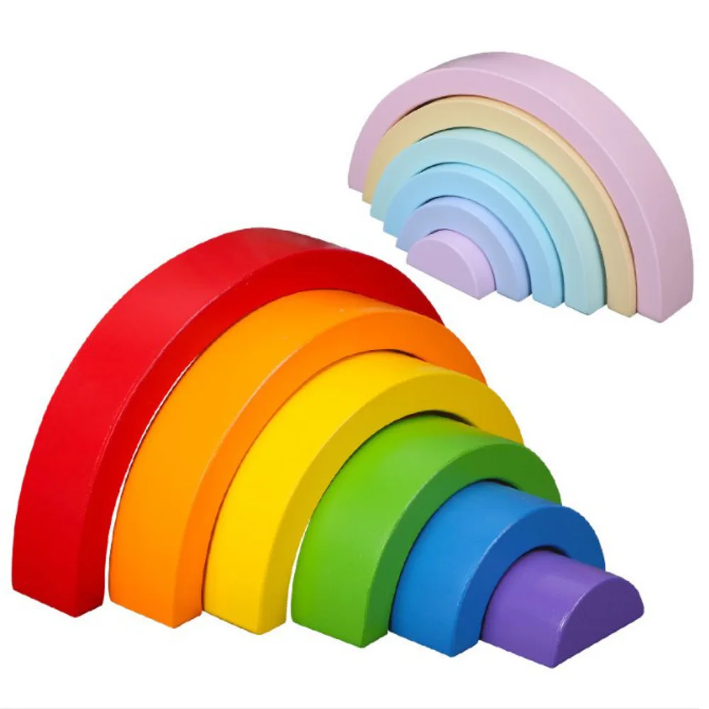 DROPSHIPPIN 6Pcs wooden rainbow blocks wooden building blocks For Kid Rainbow Building Blocks Montessori educational wooden toy DROPSHIPPIN 6Pcs wooden rainbow blocks wooden building blocks For Kid Rainbow Building Blocks Montessori educational wooden toy