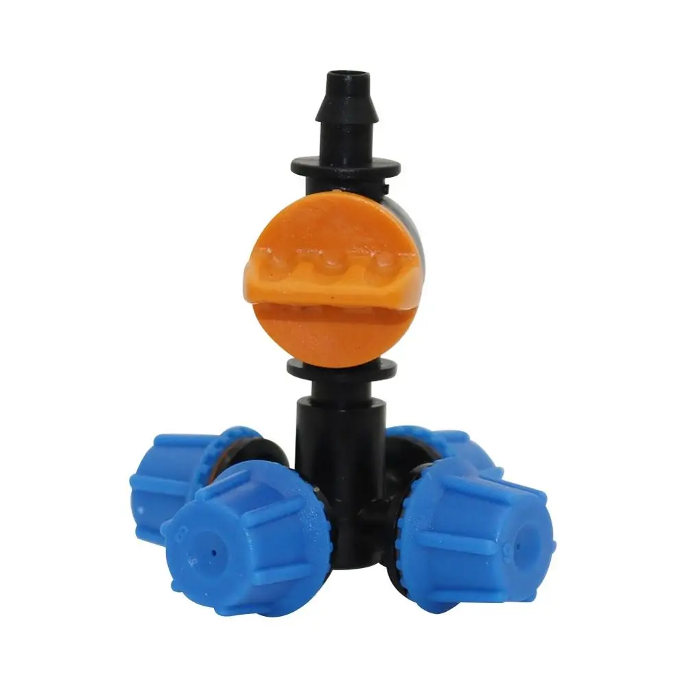 

3Sets Cross 360 Degree Atomization Misting Nozzle With 6mm 6mm to 4/7mm Hose Interface Mini Valve Garden Irrigation Watering Kit