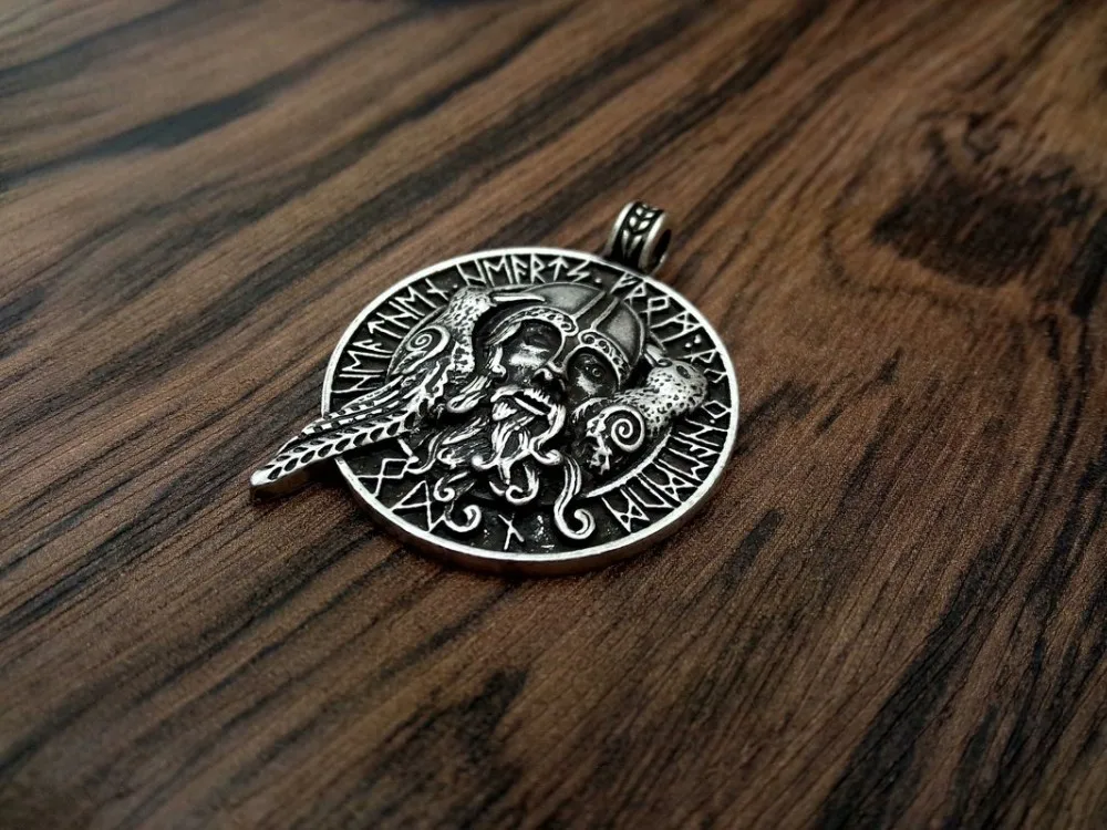1 шт модное ожерелье ювелирные изделия один с воронами подвеска с символикой викингов амулет викинга кулон с вороном norse ювелирные изделия odin кулон