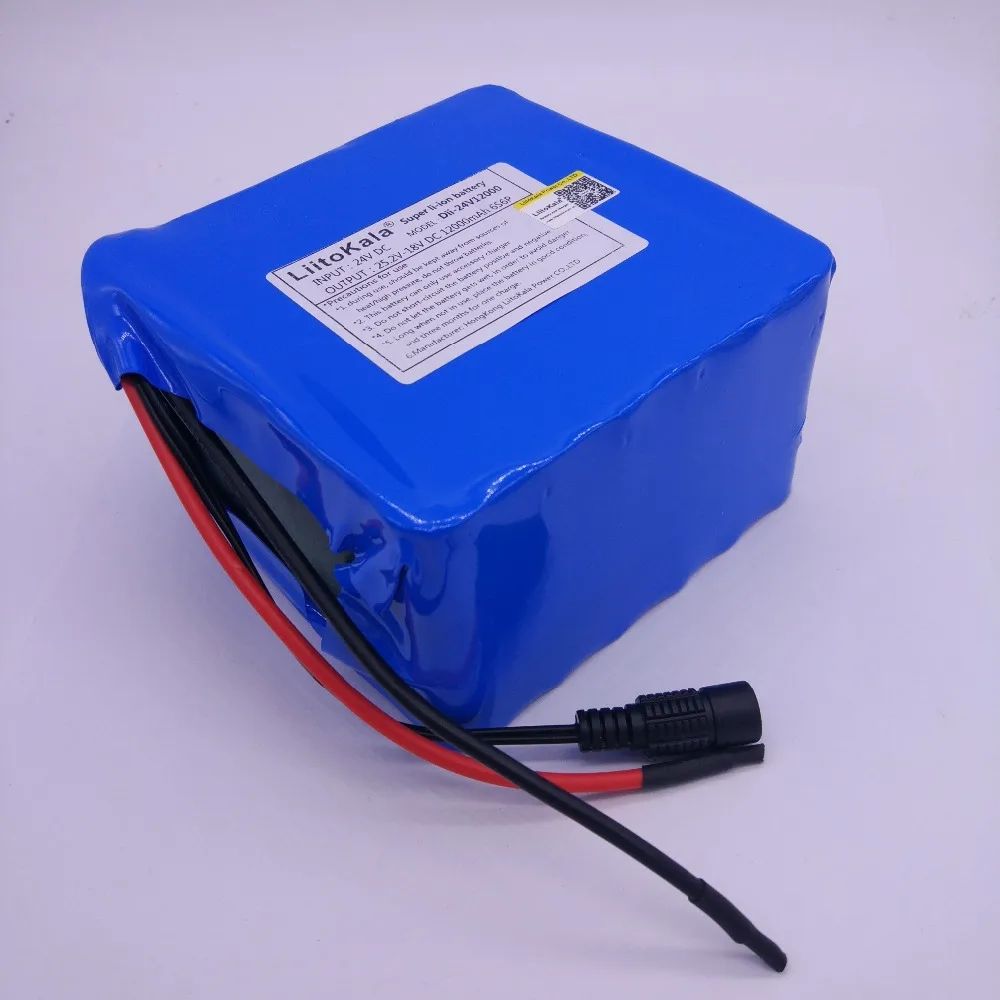 LiitoKala 24v 12ah 6S6P lithium battery pack 25.2V 12ah battery li-ion for  bicycle battery pack 350w e bike 250w motor wit - AliExpress