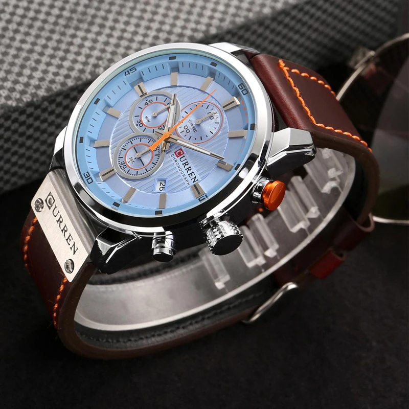 CURREN 8291 Luxury Brand Men Analog Digital Leather Sports Watches Men's Army Military Watch Man Quartz Clock Relogio Masculino drop shipping wholesale cheap (13)