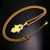 Pendentif à la main de Miriam, bijou étoile de David israël, amulette tendance en acier inoxydable, breloque Hamsa, collier à main P934, U7 ► Photo 2/6