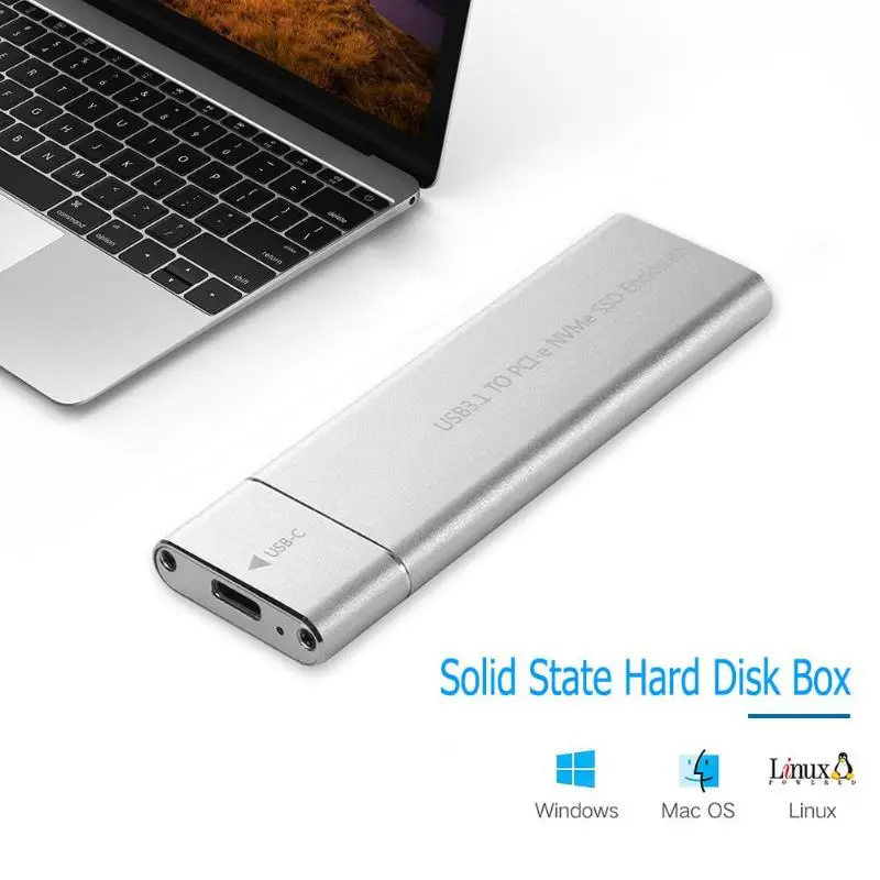 Новые USB3.1 Тип-C M.2 M ключ Накопитель SSD с протоколом NVME коробка твердотельный накопитель Корпус случае 10 Гбит/с, высокая Скорость жесткий диск