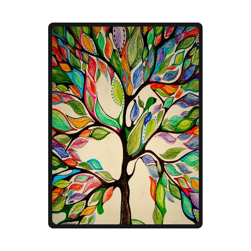 

Blanket Tree of Life Gorgeous Like Leather Printed For 58" X 80"Inch Soft Fleece Blanket comfortable Blanket Sofa Blanket