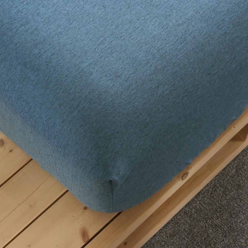 Knitted Cotton Fitted Sheet Single Double Bed Sheet with Elastic 1 Piece Twin Full Queen Bed Linen Japanese Style Mattress Covers-2