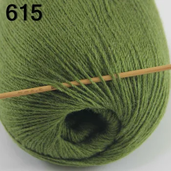 

High quality 100% pure cashmere luxury warm soft hand-knitting yarn Olive Green 233-15
