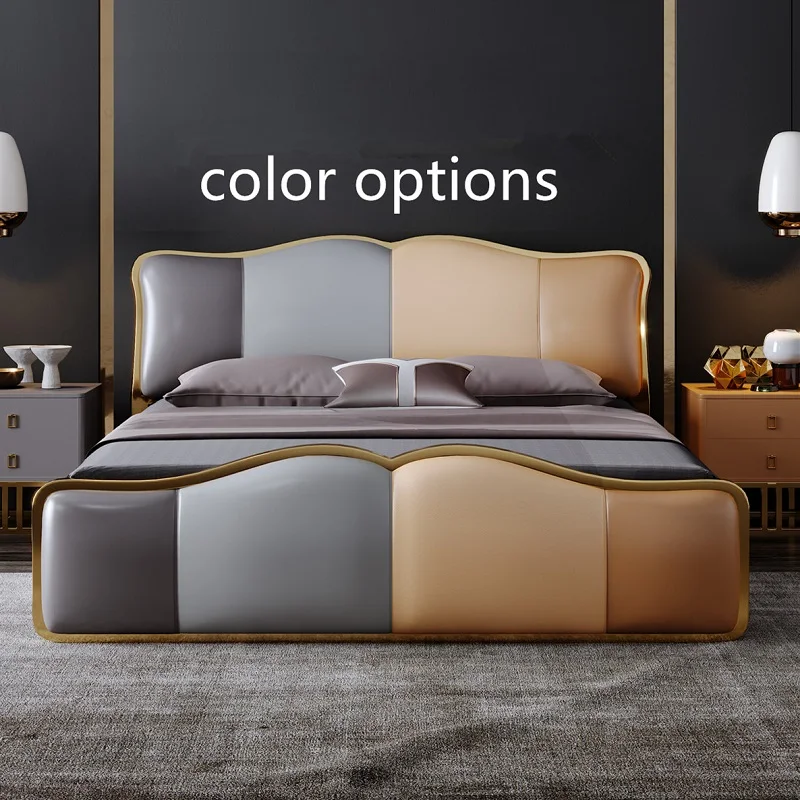 Роскошная кровать с металлическим каркасом в скандинавском стиле