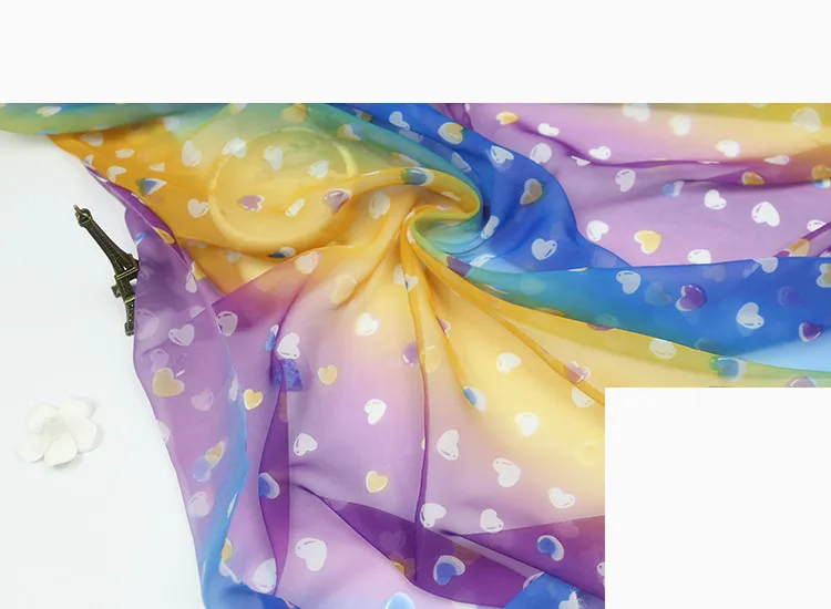 Градиент шифоновая ткань шифон сценический костюм ткань переход цвет ткань костюм Hanfu искусственный шелковый шарф Декоративные DIY