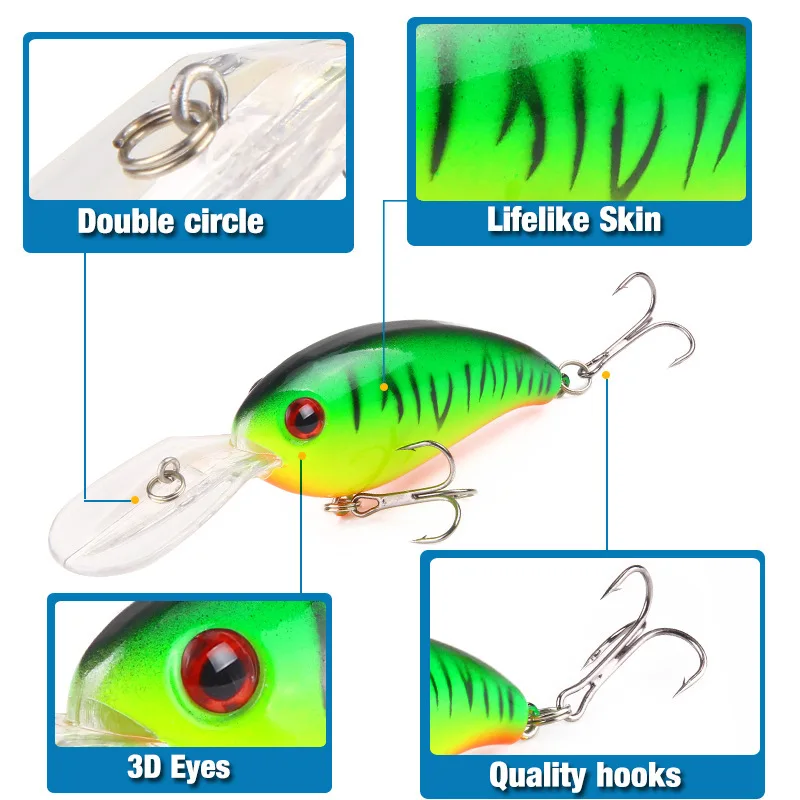 ILure-Schwimm-Tiefe-Tauchen-Crankbait-Angeln-Lockt-13-6g-100mm-Lebensechte-Wobbler-Mit-6-Haken-Pesca
