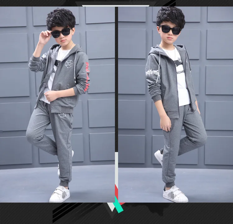 

Teen boy clothes 5 years sport suit kids 2Pcs tracksuit kids boys Hooded Coat Suits Fall Cotton kids Clothes sport suit