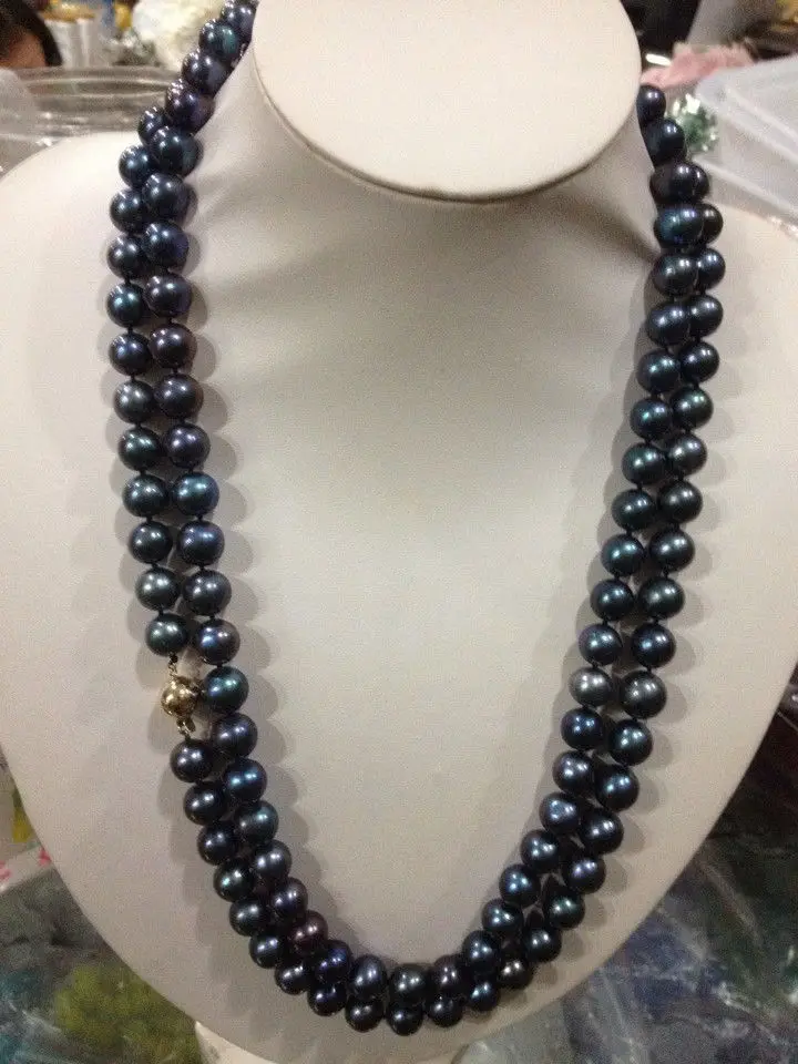 

bjc 0002305 51 inch AAA 9-10MM black TAHITIAN Pearl Necklace (C0309)