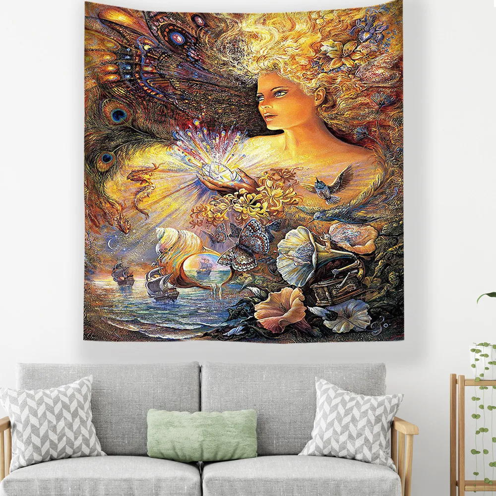 

Tapestry Wall Carpet Tapiz Pared Tela Wall Hanging Psychedelic Tenture Tapestries Wall Carpet Boho Decoration Home Decor Blanket