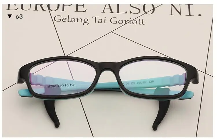 Силиконовые очки с крючком для подростков, оправа для детей, детские оправы, детские очки для девочек TR90, детские оптические оправы 702 - Цвет оправы: black blue