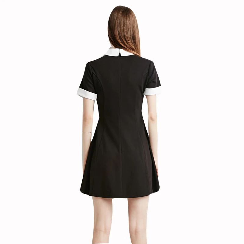 Женское прямое мини платье составного кроя Повседневное с коротким рукавом и
