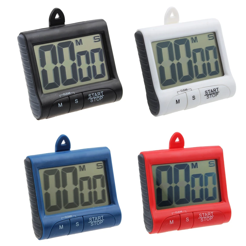 Beeping LCD Digital Kitchen Timer Square Portable Electronic