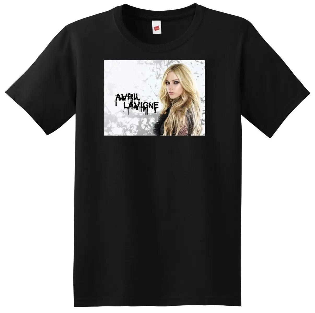 * Новинка * AVRIL LAVIGNE футболка фото плакат Футболка Размер Мужская s футболка Летняя с круглым вырезом 100% хлопок Мужская короткая футболка