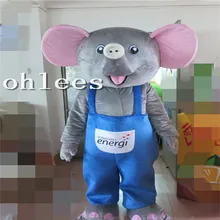 Ohlees плюшевые синие Слоны талисман костюм на Хэллоуин и Рождество реквизит для дня рождения костюмы для взрослых, мультяшное животное настроить