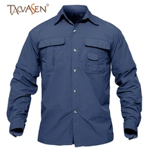 TACVASEN быстросохнущая Мужская походная рубашка, съемная Военная тактическая рубашка с карманами, Охотничья рубашка, рубашки для рыбалки на открытом воздухе
