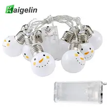 Kaigelin 3 м 20 светодиодный светильник с цепочкой теплый белый милый снеговик светильник гирлянда Рождественские украшения для дома светильник ing струны