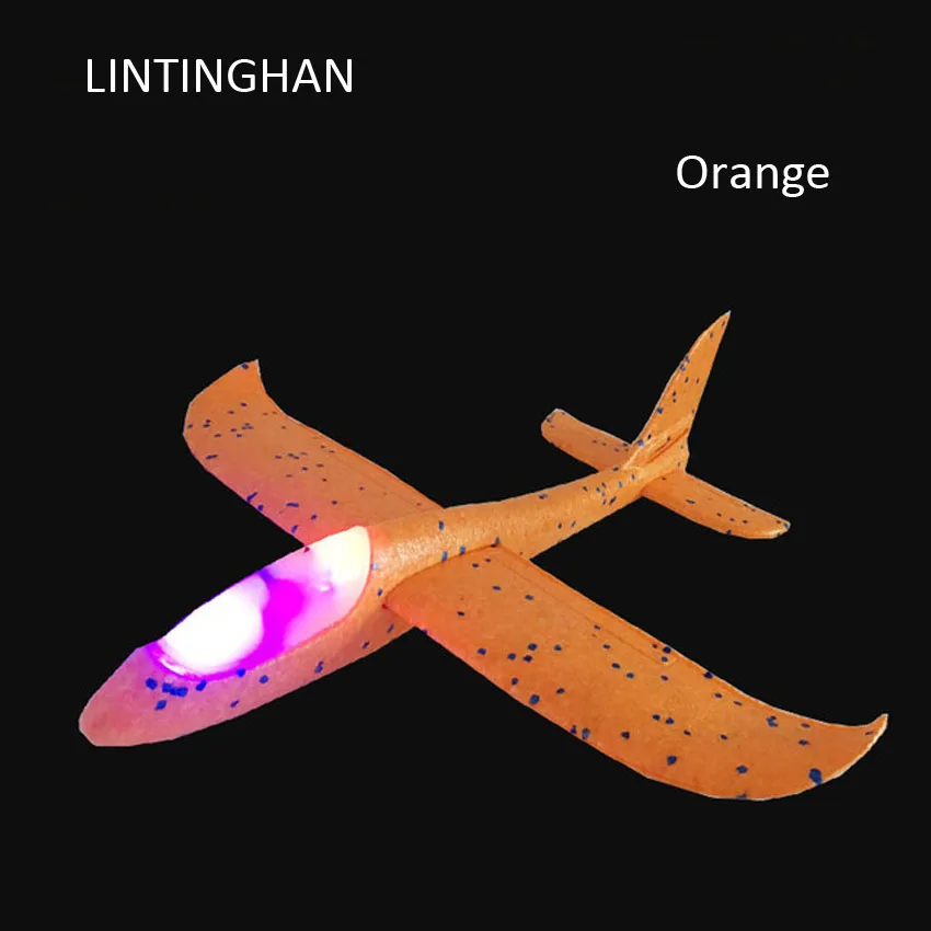 Large glider Sliding plane BACK Xiang Hand throwing foam children interactive toy new with light illuminating luminous LINTINGHA