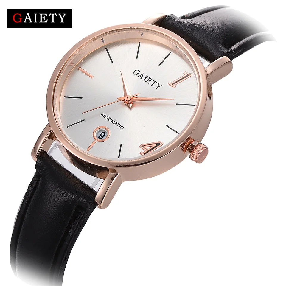 

Gaiety Famous Brand Women Fashion Luxury Watch Leather Strap Blue Watch Casual Sport Dress Watches Creative Quartz Clock G546