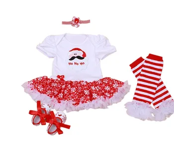 

4PCs per Set Baby Girls Christmas Tutu Dress Headband Shoes Leggings for 0-24months