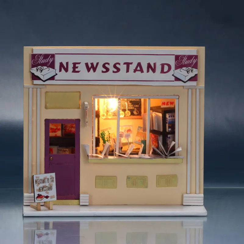iiE CREATE 2018 New DIY 3D Wooden Grocery Store Doll house miniature  LED+Furniture Doll house room for children Lover (1)