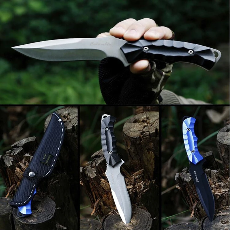 Baratos Cuchillos tácticos al aire libre ejército cuchillos fijos caza cuchillo recto Camping supervivencia cuchillo alta calidad autodefensa EDC herramientas