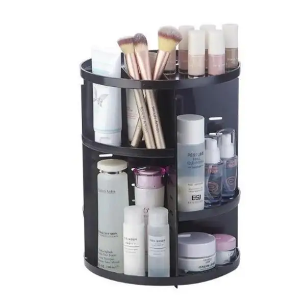 

Fashion 360 Degree Rotating Makeup Organizer Box Case Acrylic Professional Rotating Cosmetic Jewelry Holder Organizer Racks
