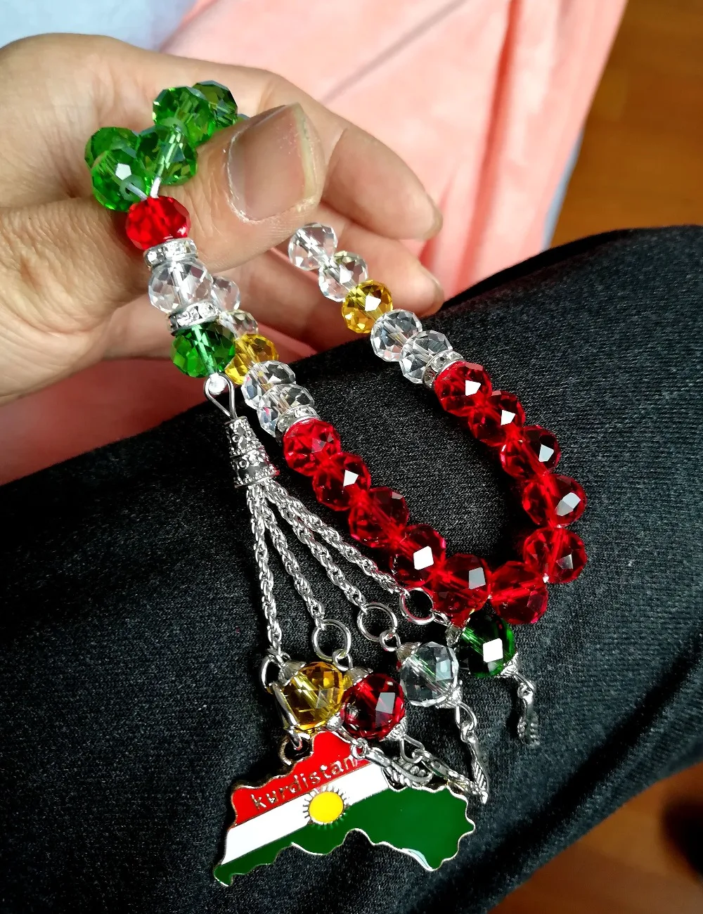 Курдский флаг ювелирные изделия ожерелье молитвенные бусины Koerdische tasbih Kurdistan карта Kurde домашний офис Висячие tesbih tespeeh kurdische