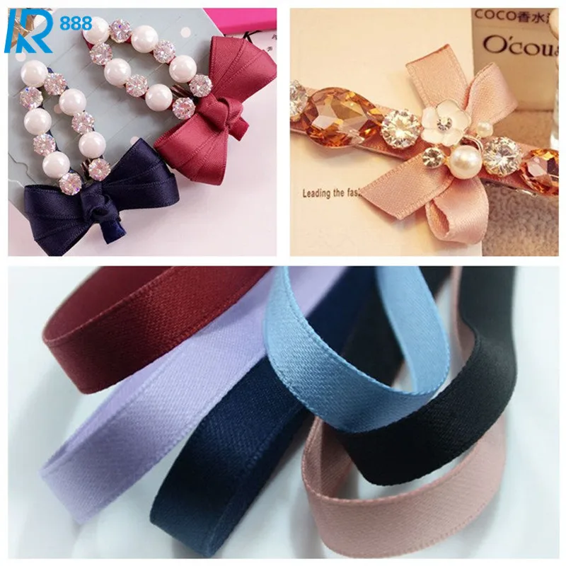 

10 mm / 1cm thin polyester cotton ribbons DIY bowknot accessories hand made tape 20 yards /lot