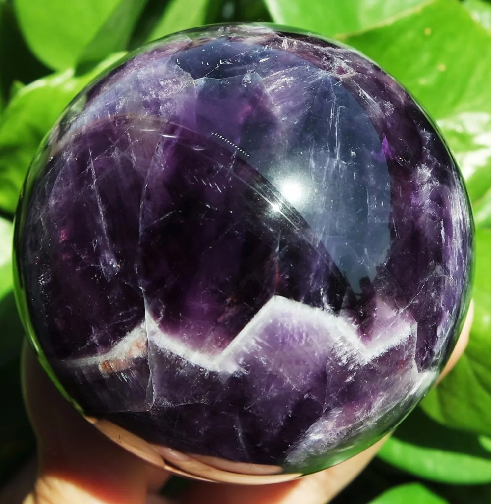 70mm Natural Dream Amethyst Crystal Sphere Ball Orb Gem Stone Healing