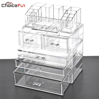 

CHOICE FUN Home Desktop Table Vanity Large Storage Box Organization Clear Acrylic Drawers Make Up Makeup Organizer For Cosmetics