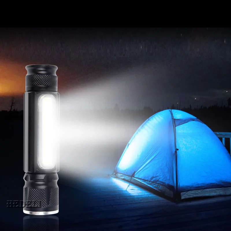 Удара Портативный светодиодный фонарик с магнитом usb зарядка XML T6 Факел flash light