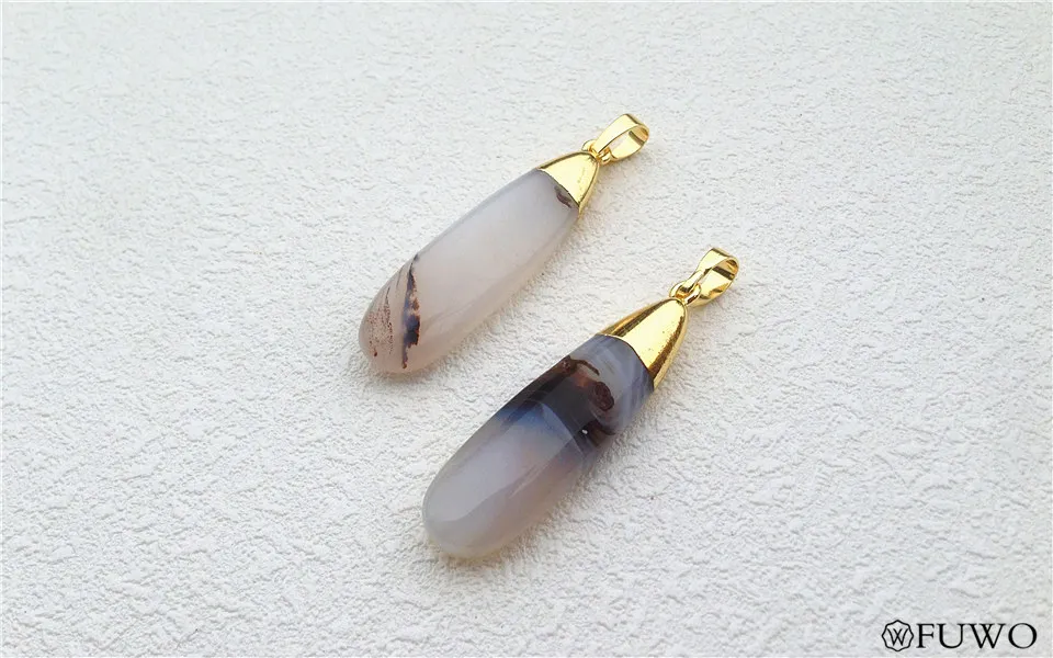 Moss agate cabochon pendant 6