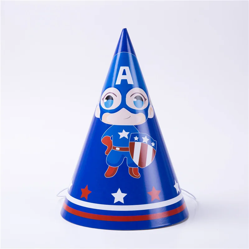 Супер герой Капитан Америка Дети День Рождения украшения поставки бумажные тарелки стаканчики флаг одноразовая посуда подарок на вечеринку в честь рождения ребенка