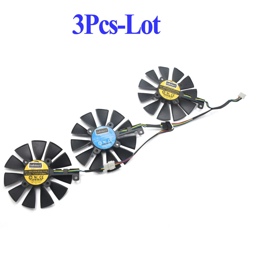 87 мм кулер вентилятор PLD09210S12HH PLD09210S12M для ASUS RX VEGA64 VEGA56 64 RX 580 вентилятор GTX 1080Ti Вентилятор Охлаждения видеокарты - Цвет лезвия: 3PCS