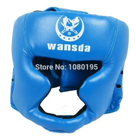Боксерский шлем закрытого типа для бокса защита головы Спарринг ММА Муай Тай кик Скоба защита головы NL106 - Цвет: Синий