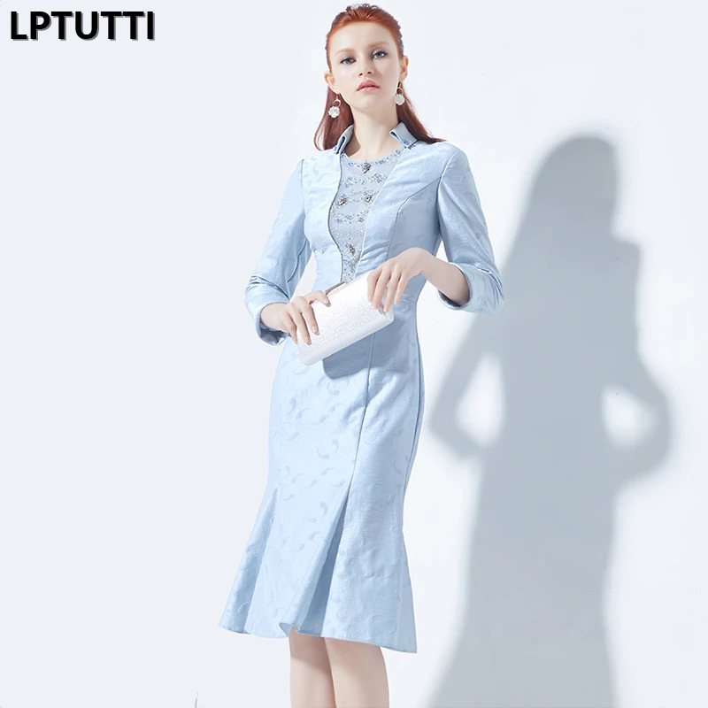 

LPTUTTI Beading Crystal New For Women Elegant Date Ceremony Party Prom Gown Formal Gala Events Luxury Long Evening Dresses