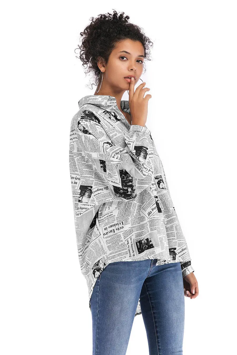 Gladiolus 2018 New Autumn Shirt Women Batwing Sleeve Letter Printed Loose Irregular Long Blouse Women Shirts Ladies Tops blusas (15)