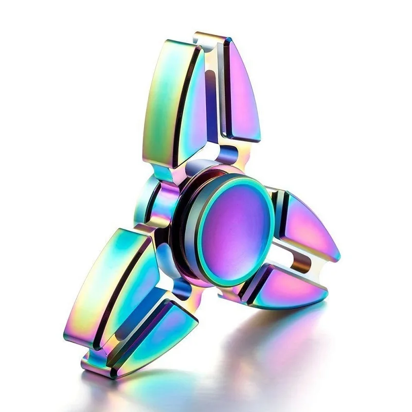 Непоседа счетчик Tri-Spinner красочные пять Бидс звезда летучая мышь сердце Треугольники колеса Fly Dragon металлическая рука Spinner анти-стресс