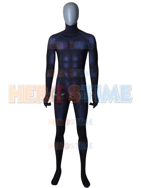 

Top Quality Custom Made Black Panther 2018 Film Version Costume No Silver No Mask 3D printed Lycra Zentai Black Panther Suit