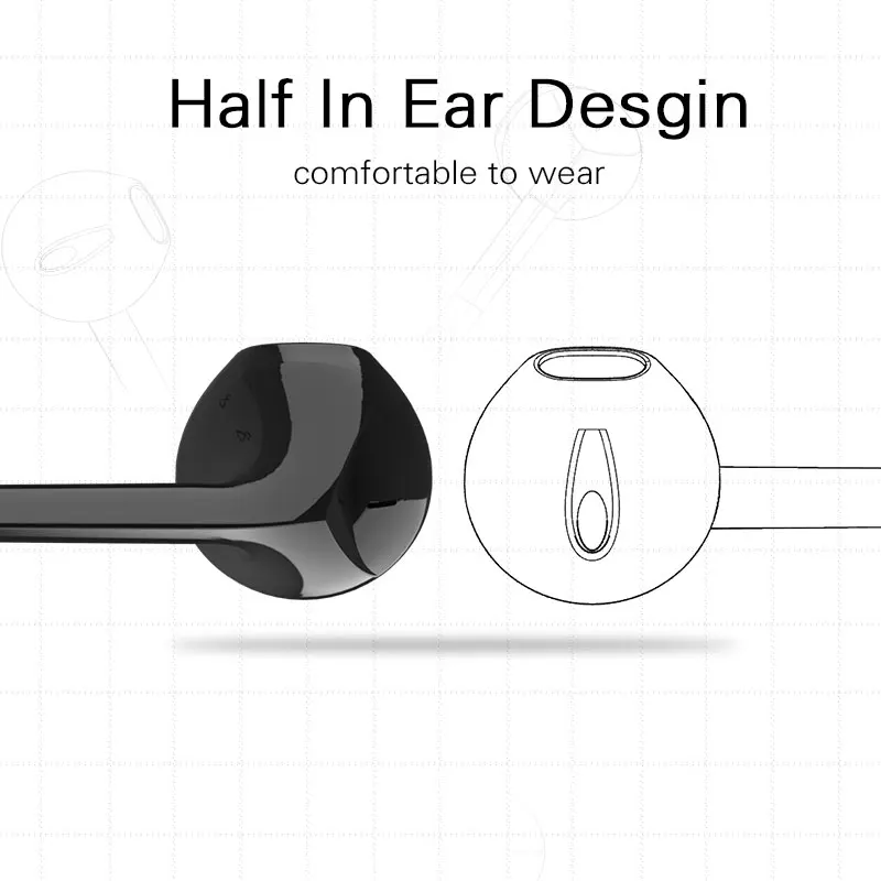 Langsdom BL6 Bluetooth Earphones Sport auriculares Bluetooth Headset Wireless Headphone for Phone Half In-Ear Bluetooth Earpiece