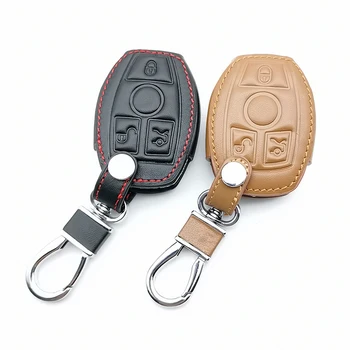 

Hot sale 3 buttons key case for Mercedes Benz CLS CLA Class SLK AMG GL R A B C S car key leather case protection accessories