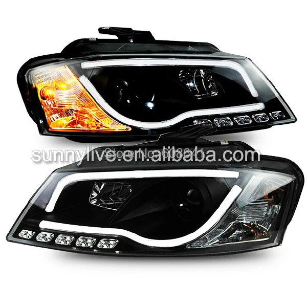 Для Audi A3 светодиодный светильник на голову с проекторным объективом 2008-2012 года SN черный корпус
