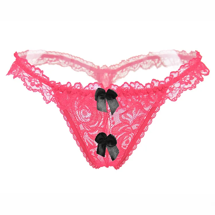 Open Crotch Bow Tangas Women Thongs And G Strings Sexy Panties Plus Size Rope Low Waist Underwear Culotte Femme Erotic Linerie 10 (8)