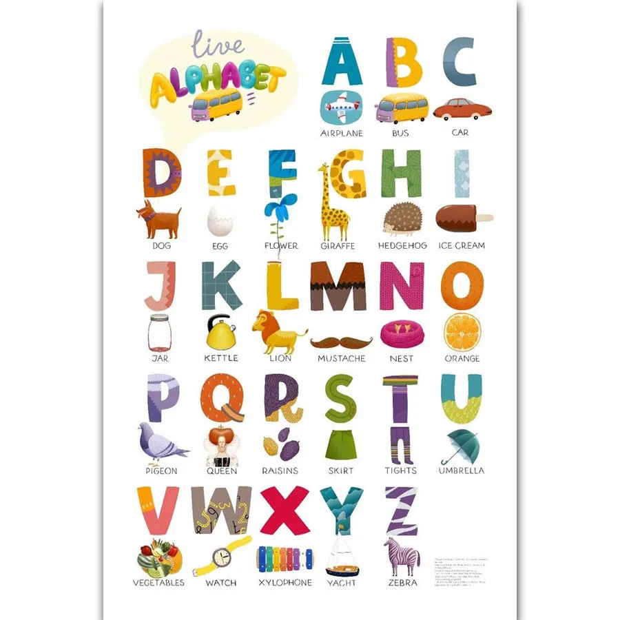 FX829 English Alphabet Alphabet Colorful Kids Pupils English ABC Study