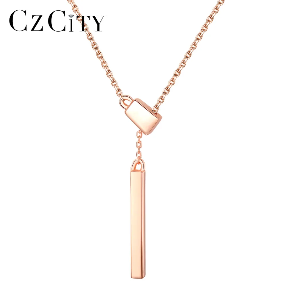 CZCITY минимализм 925 стерлингового серебра ожерелья для женщин классические цвета